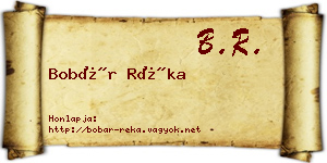 Bobár Réka névjegykártya